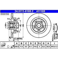 ATE brake disc 24.0111-0189.2, set of 2 - Brake Disc