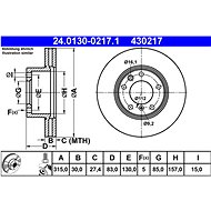 ATE 430217 Brake disc 24.0130-0217.1, set of 2 - Brake Disc
