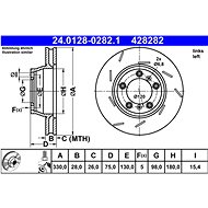ATE 428282 brake disc 24.0128-0282.1, set of 2 - Brake Disc