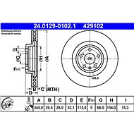 ATE 429102 brake disc 24.0129-0102.1, set of 2 - Brake Disc