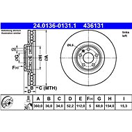 ATE 436131 brake disc 24.0136-0131.1, set of 2 - Brake Disc