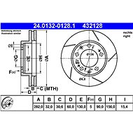 ATE 432128 brake disc 24.0132-0128.1, set of 2 - Brake Disc