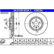 ATE brake disc 24.0130-0254.1, set of 2 - Brake Disc