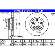 ATE 436124 brake disc 24.0136-0124.1, set of 2 - Brake Disc