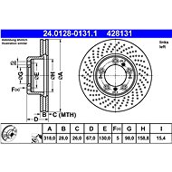 ATE 428131 brake disc 24.0128-0131.1, set of 2 - Brake Disc