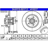 ATE 412217 Brake disc 24.0112-0217.2, set of 2 - Brake Disc