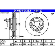 ATE 434123 brake disc 24.0134-0123.1, set of 2 - Brake Disc