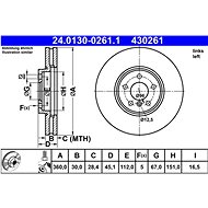 ATE brake disc 24.0130-0261.1, set of 2 - Brake Disc