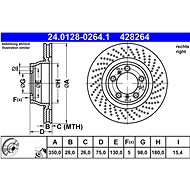 ATE 428264 brake disc 24.0128-0264.1, set of 2 - Brake Disc