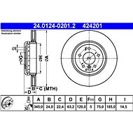 ATE 424201 brake disc 24.0124-0201.2, set of 2 - Brake Disc
