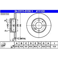 ATE 411130 brake disc 24.0111-0130.1, set of 2 - Brake Disc
