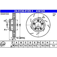 ATE 436128 brake disc 24.0136-0128.1, set of 2 - Brake Disc