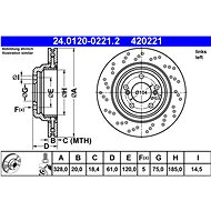 ATE 420221 brake disc 24.0120-0221.2, set of 2 - Brake Disc