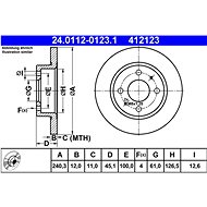 ATE brake disc 24.0112-0123.1, set of 2 - Brake Disc