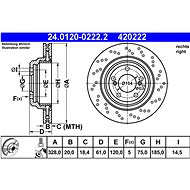 ATE 420222 brake disc 24.0120-0222.2, set of 2 - Brake Disc