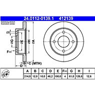 ATE brake disc 24.0112-0139.1, set of 2 - Brake Disc