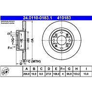 ATE 410183 brake disc 24.0110-0183.1, set of 2 - Brake Disc