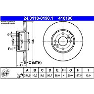 ATE 410190 brake disc 24.0110-0190.1, set of 2 - Brake Disc