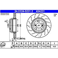 ATE brake disc 24.0124-0231.2, set of 2 - Brake Disc