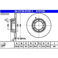 ATE 410139 brake disc 24.0110-0139.1, set of 2 - Brake Disc