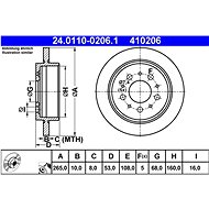 ATE 410206 brake disc 24.0110-0206.1, set of 2 - Brake Disc