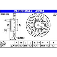 ATE 432164 brake disc 24.0132-0164.2, set of 2 - Brake Disc