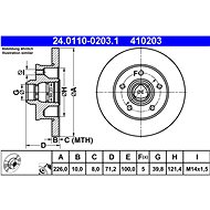 ATE 410203 brake disc 24.0110-0203.1, set of 2 - Brake Disc