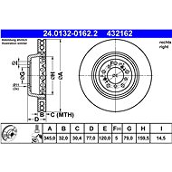 ATE 432162 brake disc 24.0132-0162.2, set of 2 - Brake Disc