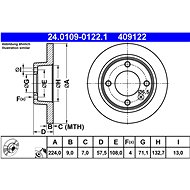 ATE 409122 brake disc 24.0109-0122.1, set of 2 - Brake Disc