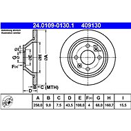 ATE 409130 brake disc 24.0109-0130.1, set of 2 - Brake Disc