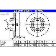 ATE 407100 brake disc 24.0107-0100.1, set of 2 - Brake Disc