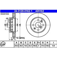 ATE brake disc 24.0120-0162.1, set of 2 - Brake Disc