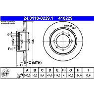 ATE 410229 brake disc 24.0110-0229.1, set of 2 - Brake Disc