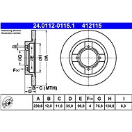 ATE brake disc 24.0112-0115.1, set of 2 - Brake Disc