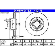 ATE 410178 brake disc 24.0110-0178.1, set of 2 - Brake Disc