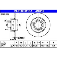 ATE 410116 brake disc 24.0110-0116.1, set of 2 - Brake Disc