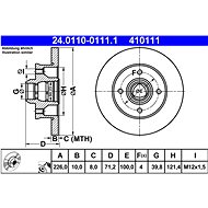 ATE 410111 brake disc 24.0110-0111.1, set of 2 - Brake Disc