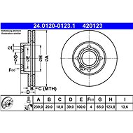 ATE 420123 brake disc 24.0120-0123.1, set of 2 - Brake Disc