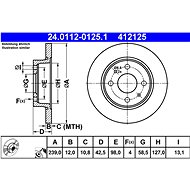 ATE 412125 brake disc 24.0112-0125.1, set of 2 - Brake Disc
