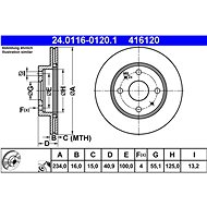 ATE brake disc 24.0116-0120.1, set of 2 - Brake Disc