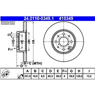 ATE 410349 brake disc 24.0110-0349.1, set of 2 - Brake Disc