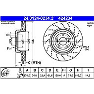 ATE 424234 brake disc 24.0124-0234.2, set of 2 - Brake Disc