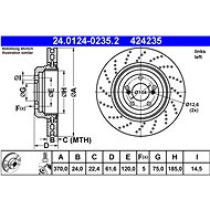 ATE 424235 brake disc 24.0124-0235.2, set of 2 - Brake Disc