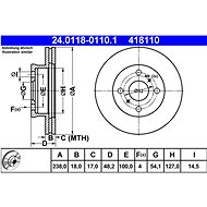 ATE brake disc 24.0118-0110.1, set of 2 - Brake Disc