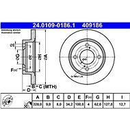 ATE brake disc 24.0109-0186.1, set of 2 - Brake Disc