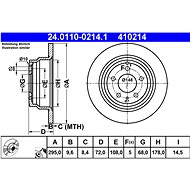 ATE 410214 brake disc 24.0110-0214.1, set of 2 - Brake Disc