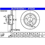 ATE 410234 brake disc 24.0110-0234.1, set of 2 - Brake Disc