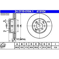ATE brake disc 24.0119-0104.1, set of 2 - Brake Disc