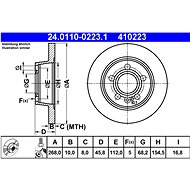 ATE 410223 brake disc 24.0110-0223.1, set of 2 - Brake Disc