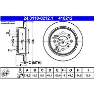 ATE 410212 brake disc 24.0110-0212.1, set of 2 - Brake Disc
